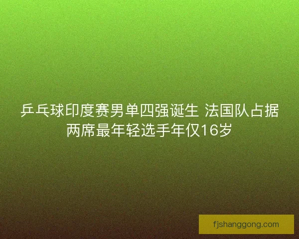 乒乓球印度赛男单四强诞生 法国队占据两席最年轻选手年仅16岁
