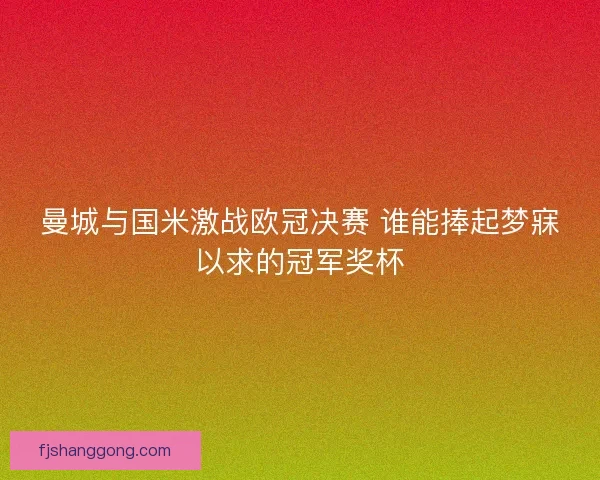 曼城与国米激战欧冠决赛 谁能捧起梦寐以求的冠军奖杯