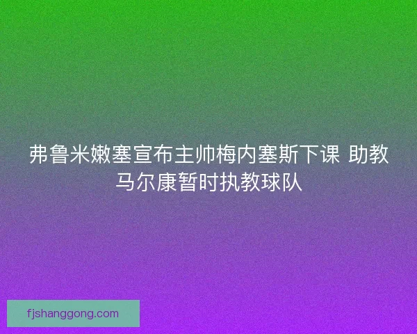 弗鲁米嫩塞宣布主帅梅内塞斯下课 助教马尔康暂时执教球队
